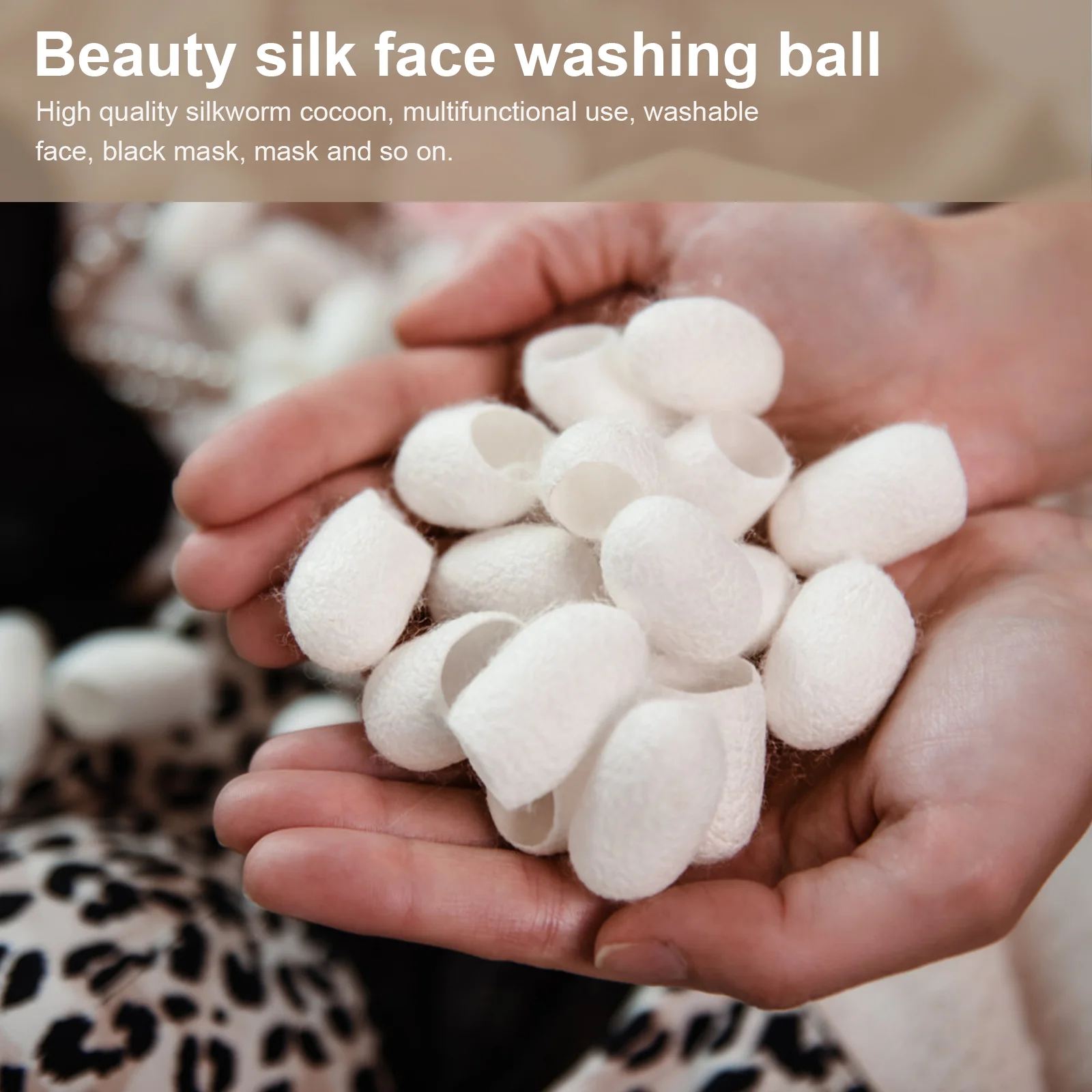 100 Pcs Silkworm Facial Face Scrub Skin Care Natural Ball Beauty Cleaning Charcoal 3