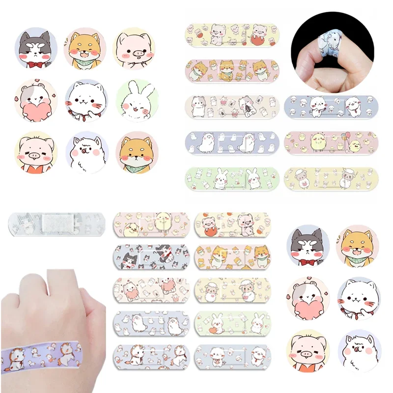 

120pcs/set Round Cartoon Band Aid Vaccination Wound Plaster Skin Patch for Children Kids Waterproof Plasters Adhesive Bandages