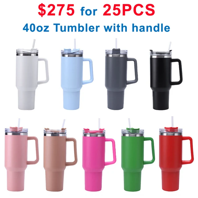 Personalized 40 oz Tumbler with Handle Lid Straw 40oz Stainless Steel Water  Bottle Vacuum Thermos Cup Travel Car Coffee Mug - AliExpress