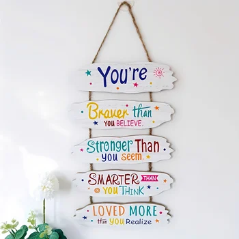 Wooden Inspirational Hanging Wall Art – Festive Home Decor 1
