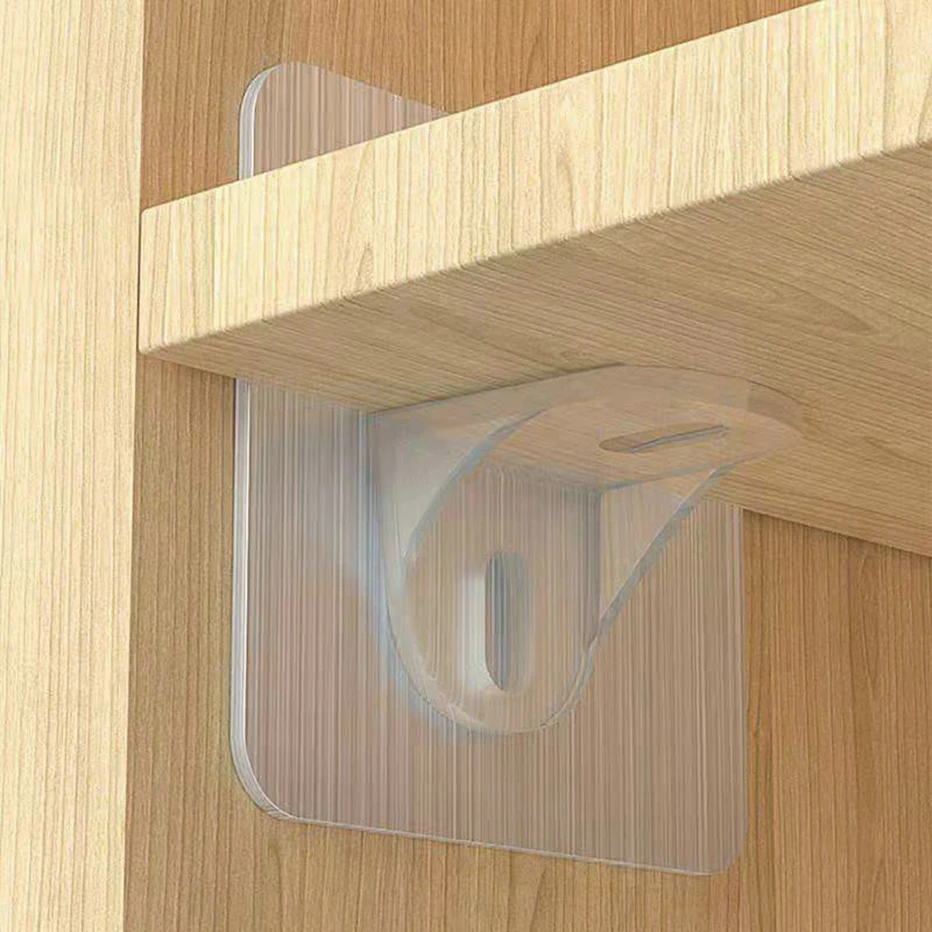 4PCS Shelf Support Pegs Self Adhesive Shelf Clips Strong Partition Pin