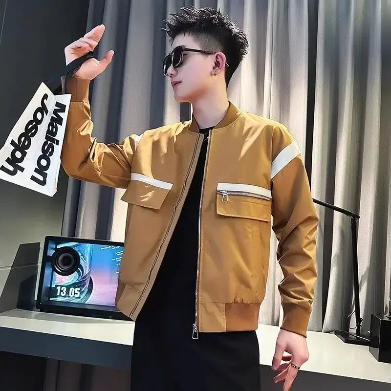 thumbnail image 1 of Chaquetas de carga de corte entallado para hombre, abrigos masculinos de alta calidad, reseñas coreanas, muchas estéticas, entrega rápida, diseñador de lujo, casual, elegante, 1 of 5