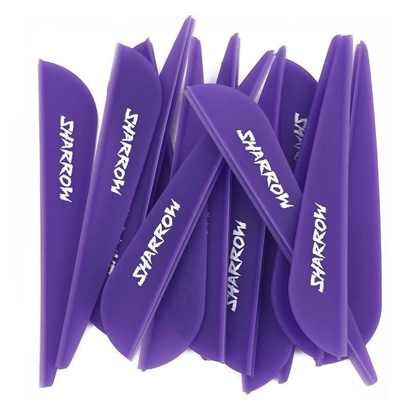 100-Pack Of 3-Inch Plastic Rubber Feather Hunting Arrow Vanes - Right Wing Fletches