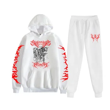 مجموعة هوديي عصرية بطبعة الرسوم المتحركة، مجموعة رياضية كلاسيكية كلاسيكية مريحة وفضفاضة 5