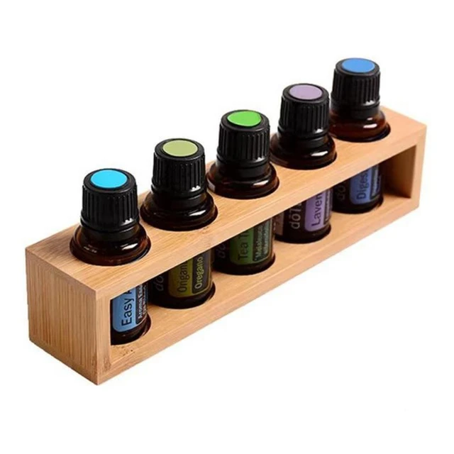 Organizador / display de bambú para roll-on de aceites esenciales