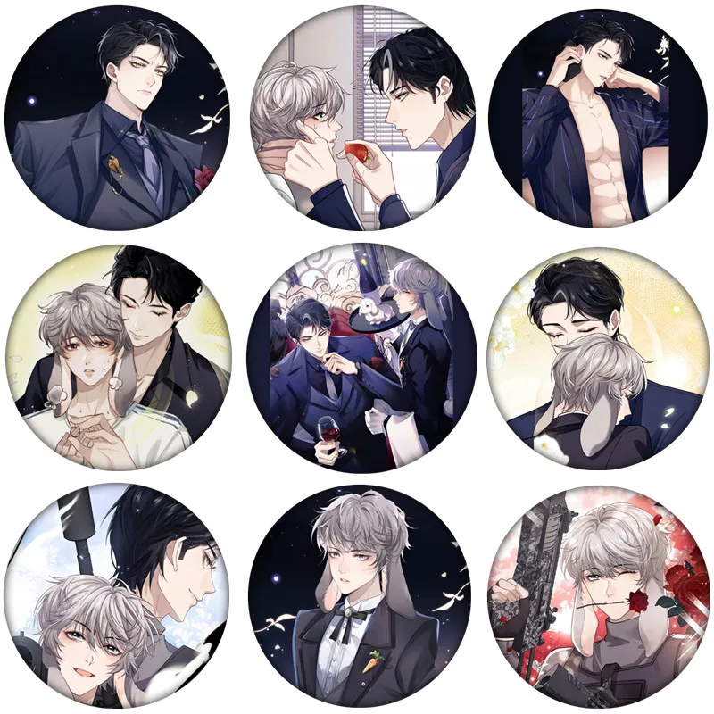 

Anime The Falling Merman Cosplay Badge Bai Chunian Lan Bo BL Backpack Icon Button Cartoon Brooch Accessories Gifts