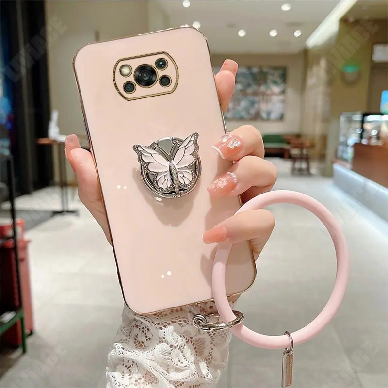 Butterfly Design Ring Holder Stand Case with Strap