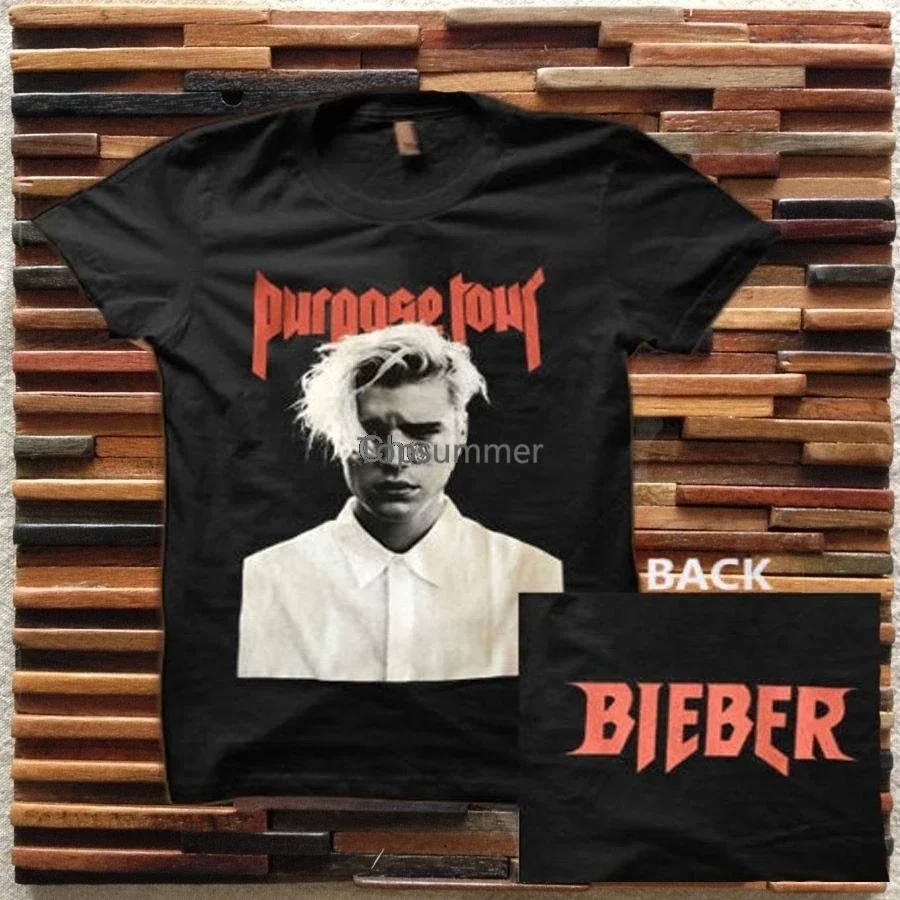 

Fashion New Vfiles X Justin Bieber Purpose Tour Short Sleeve Shirt Black -Size S-2Xl