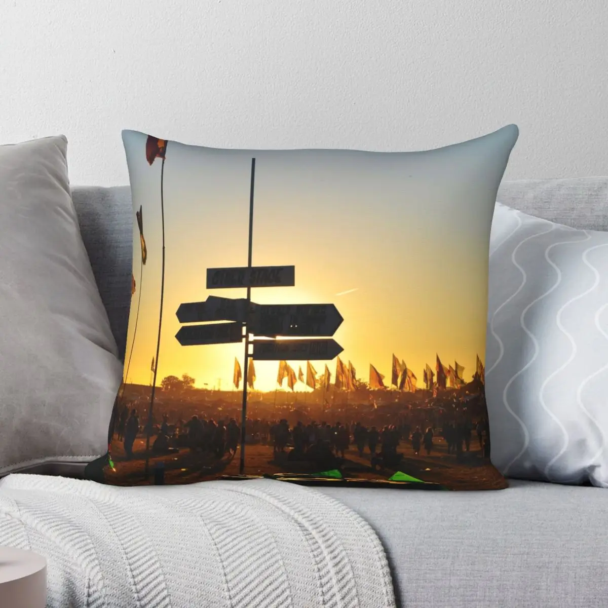 

Lost At The Glastonbury Festival Pillowcase Polyester Linen Velvet Creative Zip Decor Throw Pillow Case Car Cushion Cover