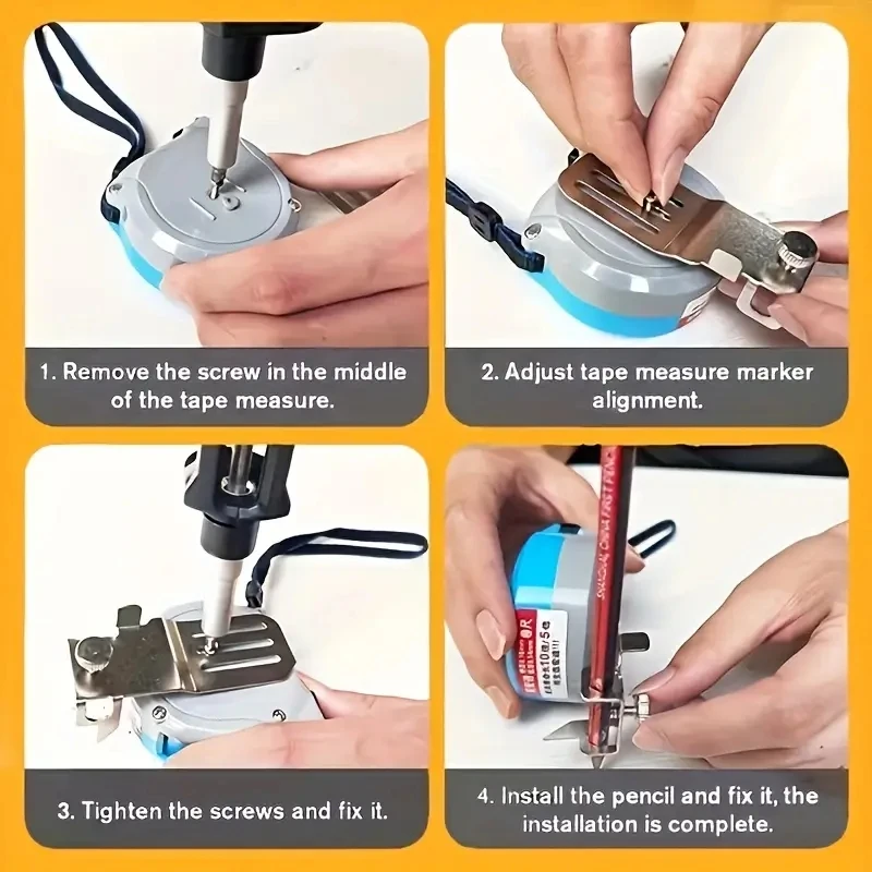 Tape Measure Measuring Tape Measuring Tape Lock Clip Tape Measure Pen Clips Adjustable Marker Scriber Tool Measurer Flexible Measuring Guide