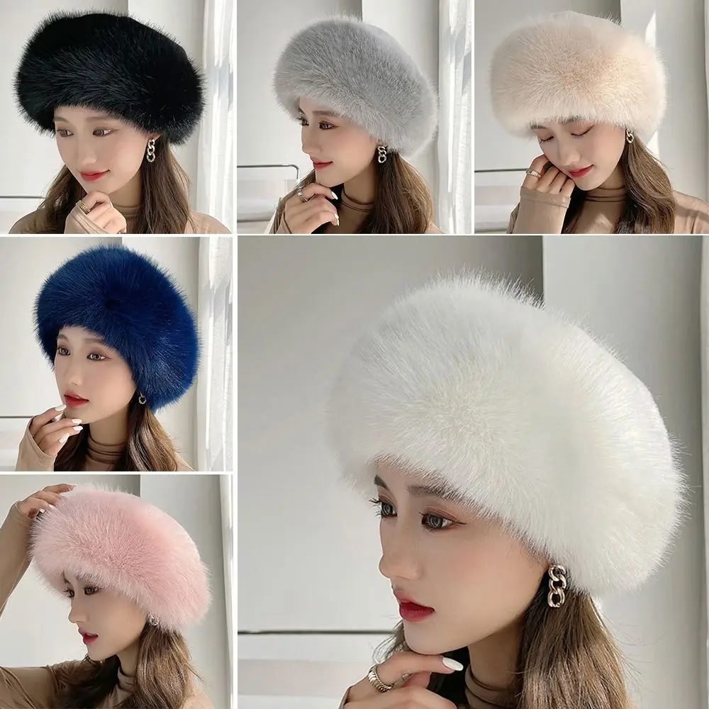 

Cold Weather Cap Outdoor Winter Russian Hat Women's Furry Hat Faux Fur Hat Warm Hat