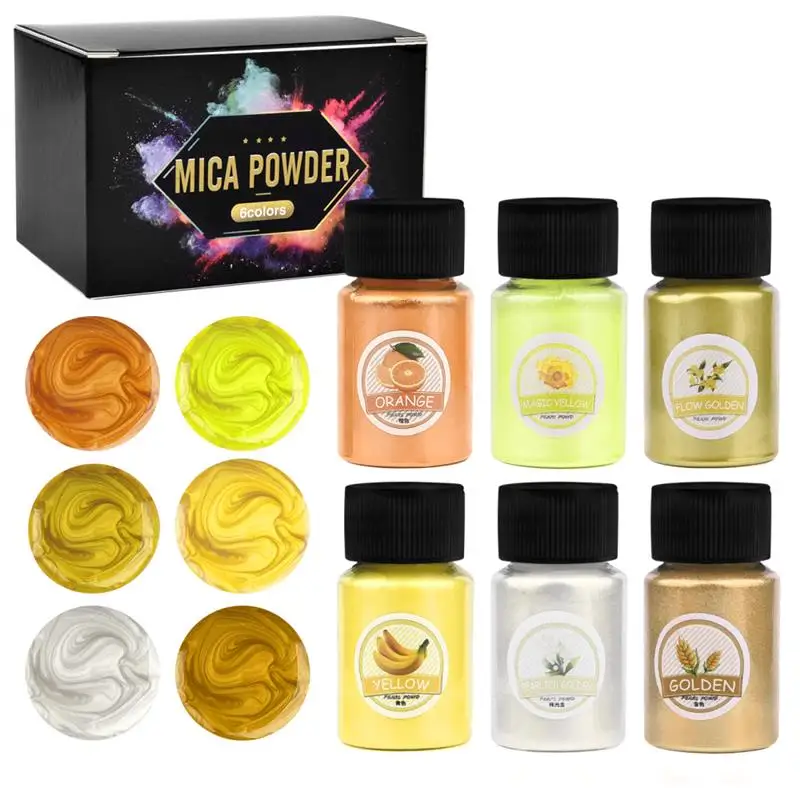 Description Picture 2 of item4-6Colors/Sets Pearl Powder Soap Dyes Epoxy Resin Pigment Filler Colorant Dye DIY Soap Candle Resin Crafts Making Pigment Dye
