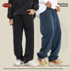 ZODF Retro 2024 Men Autumn Washed 380gsm Cotton Pants Unisex High Street Basic Oversized Solid Sport Straight Trousers HY0885 4