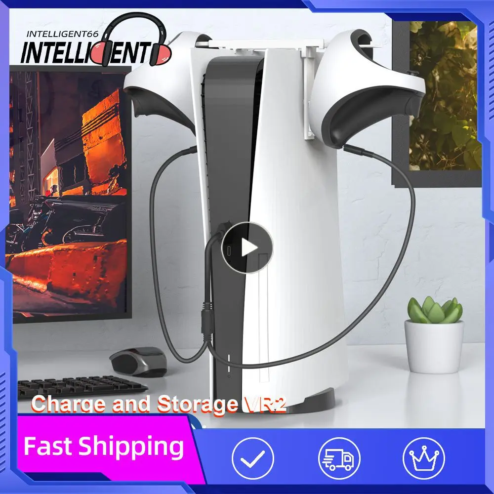 Supporto Per Controller Di Gioco 2 In 1 Per Vetro Vr2 Per Ps5/Ps Per Stazione Di Montaggio Ps5-Vr2 Per Ps5/Ps Vr2 Staffa Per Casco Bianca Pieghevole