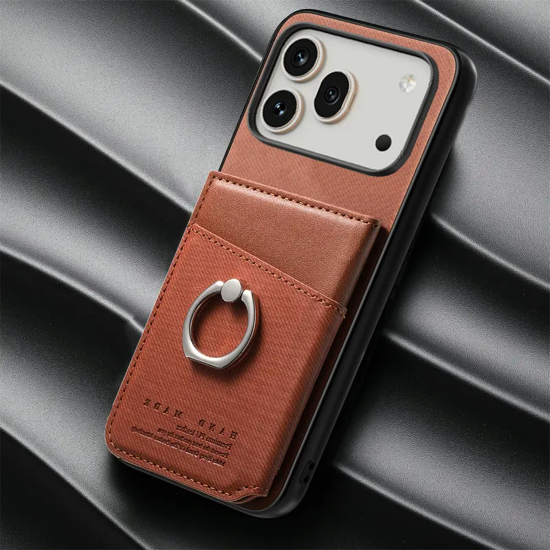 Luxury RFID Block Leather Ring Wallet Case