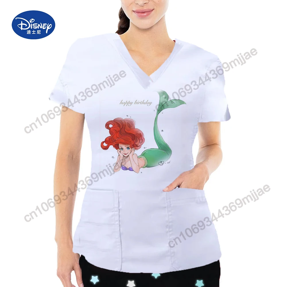 

Женская одежда с V-образным вырезом, бесплатная доставка, женские топы с мультяшным рисунком, Y2k, летняя одежда с короткими рукавами и карманами, женские топы, новинка 2024