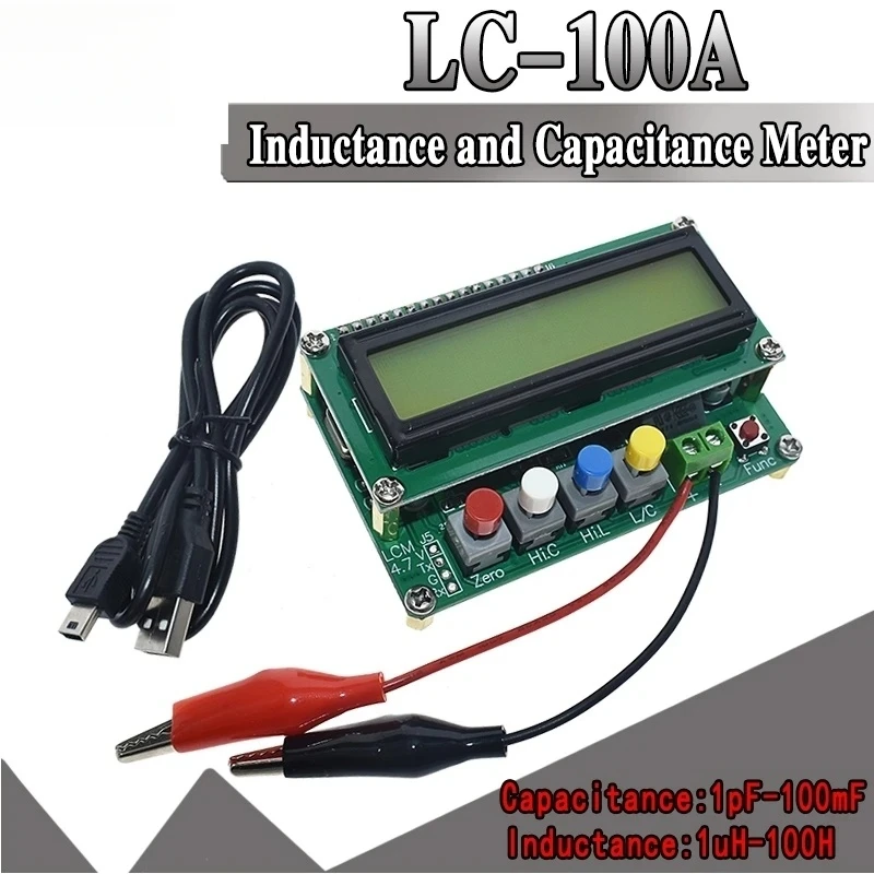 LC-200A Handmessgerät Für Kapazität & Induktivität – 1pF–100mF, 1µH–100H, 1602 LCD-Display
