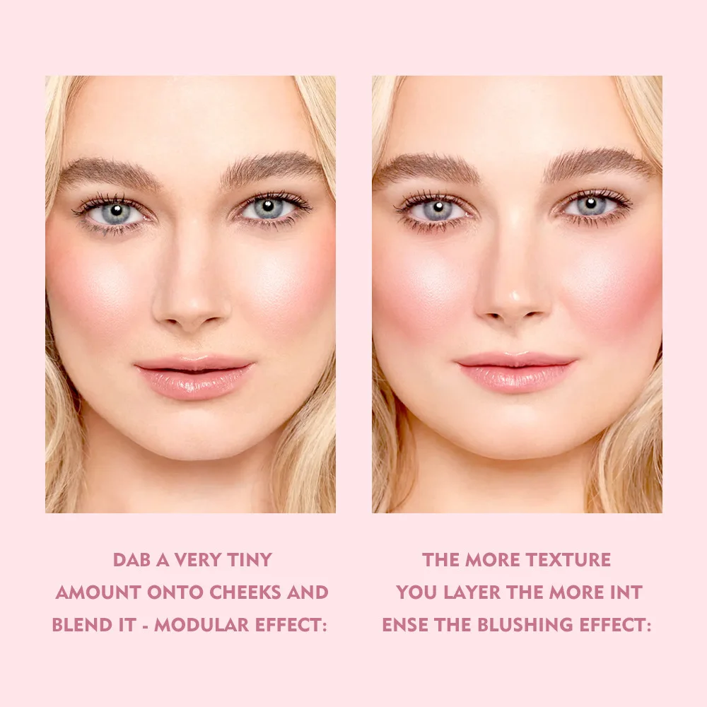Pudaier Glass Warm Change Blush Clear Color Changing Gel High Shine Blush Cream Moisturizes Natural Nude Blush Blush 3