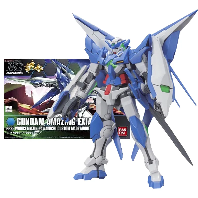 

Bandai Gundam Model Kit Anime Figure HGBF 016 1/144 PPGN-001 Amazing Exia Genuine Gunpla Anime Action Figure Toys for Children