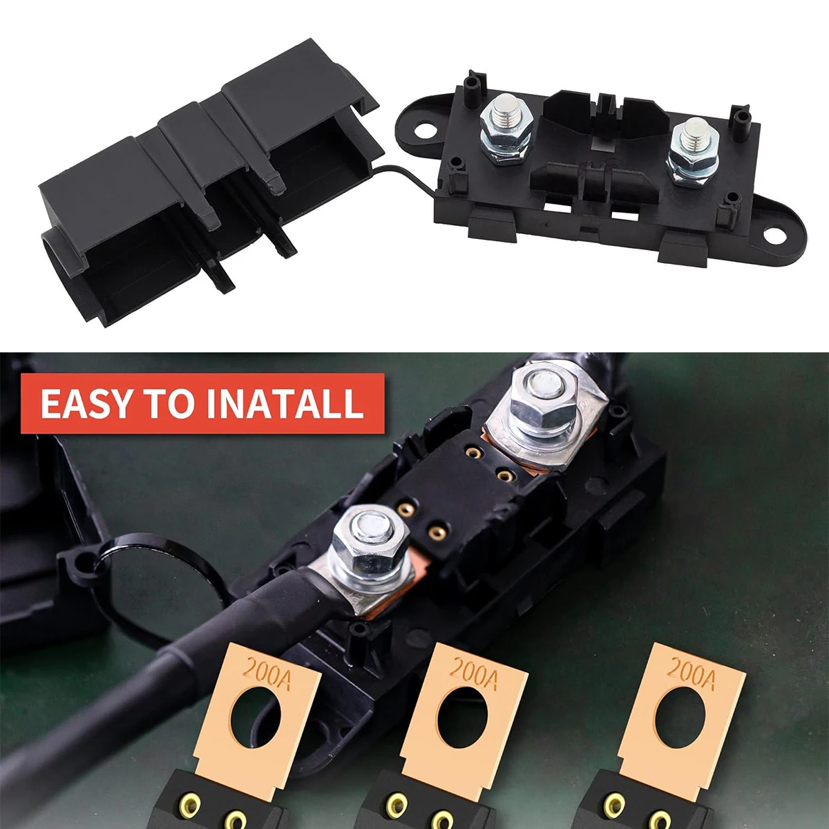 Fuse holder 2PCS MEGA Auto Fuse Holder ANM Bolt-on Blade Fuse Flat Type ANL 30A-300A
