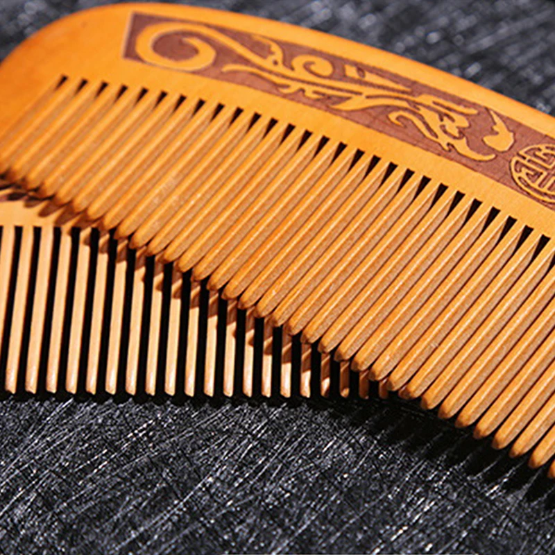Natürliche Pfirsich Holz Haarkamm enge Zähne anti statische Kopf massage Haarpflege Holzwerk zeuge Styling Zubehör Schönheits bedarf – Detail 12