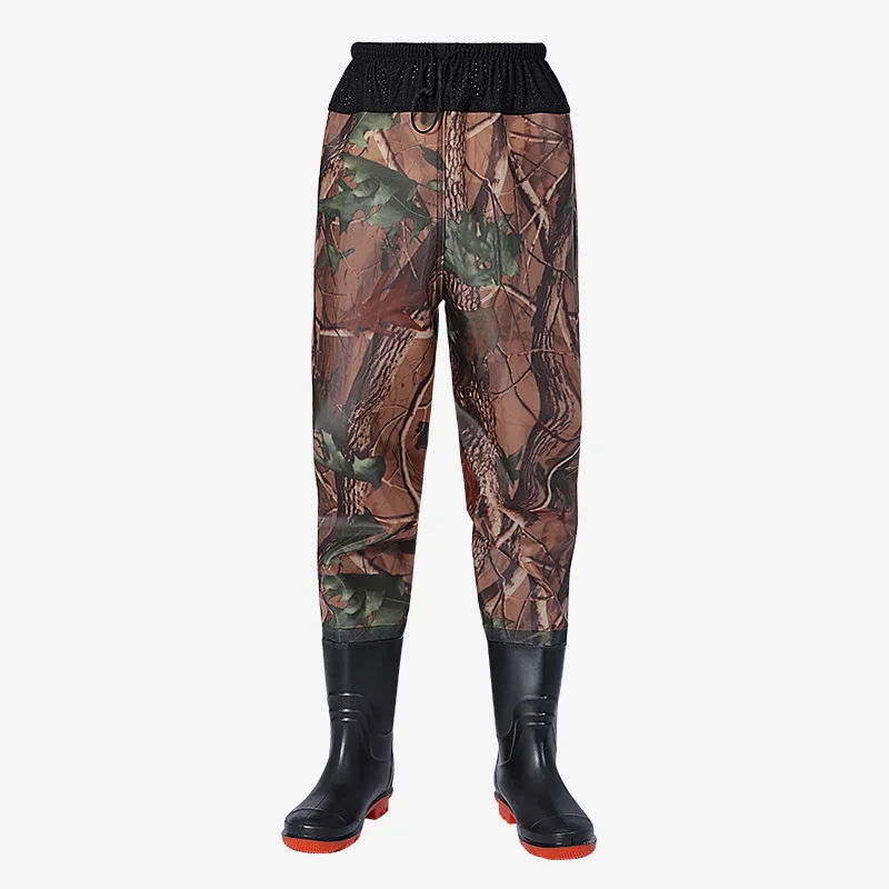 Fashion Adjustable Fishing Waders-Waterproof Fishing Pants with Bootfoot Shoes Outdoors Man Water Accessories,Brown