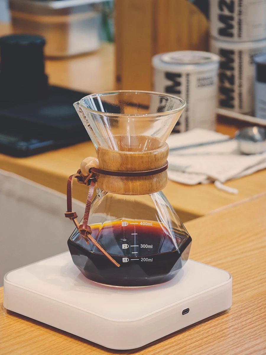 Transparent Diamond Hand-Poured Coffee Pot High Borosilie Glass Chemex Filter Paper 400-600ml American Sle Coffee Utensils