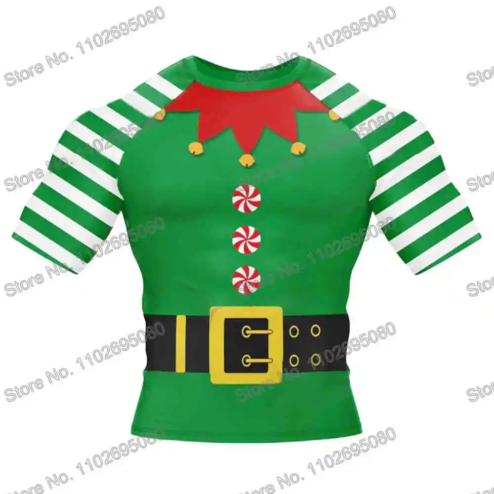 Rash Guard Xmas Santa Claus Surf Clothing Rash Guard for Men Women