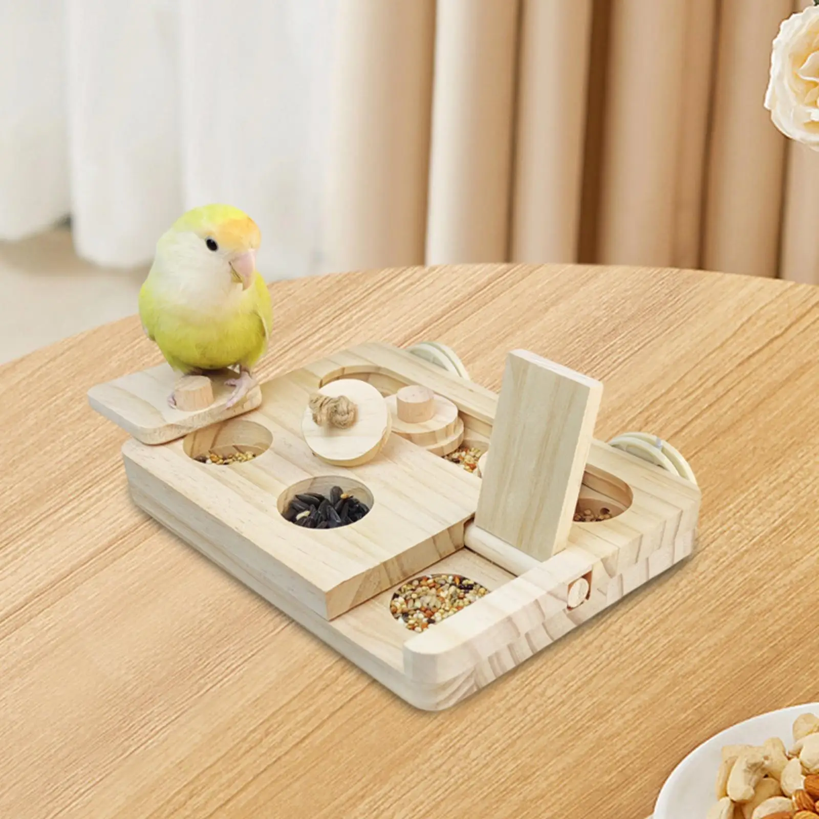 Parrot Enrichment Toy Pets Foraging Game Wooden Bird Foraging Puzzle Toy for Guinea Pig Mouse Dwarf Hamster Cockatiel Caique