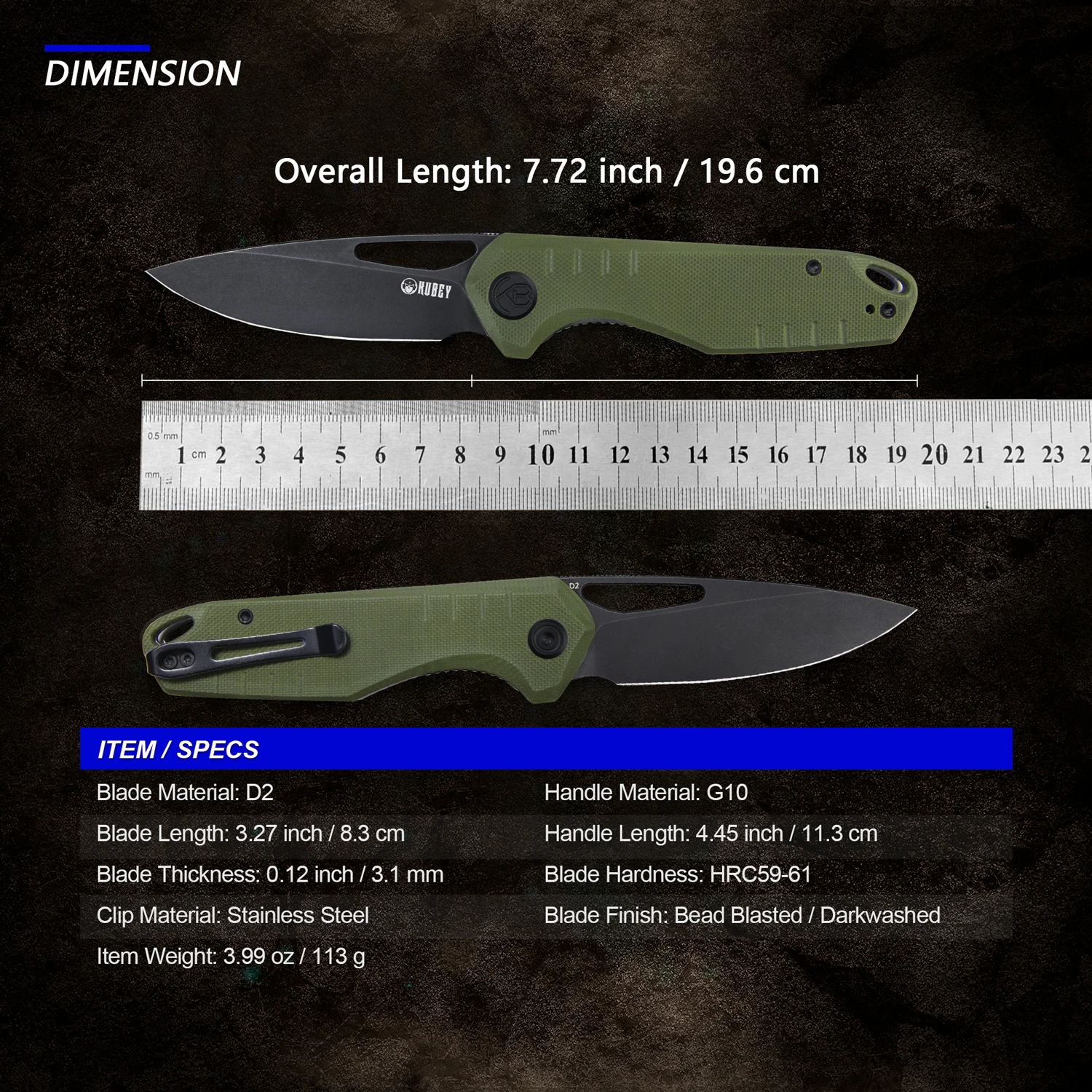 

Складной нож Kubey KU324 для повседневного использования, лезвие D2, Сталь G10, ручные весы, глубокая переноска, карманный клип, для улицы