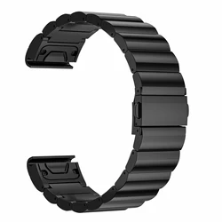 Premium Quickfit Titanium Metal Watchband, 26mm/22mm Strap - 26mm (Black)