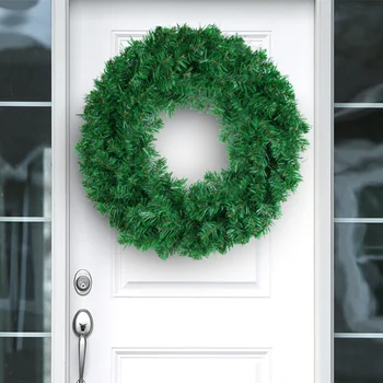 30/40/50cm Artificial Green Wreath PVC Wall Wreaths Seasonal Home The Wreath Christmas Ribbon Wreath Front Door Fall Wreaths 1