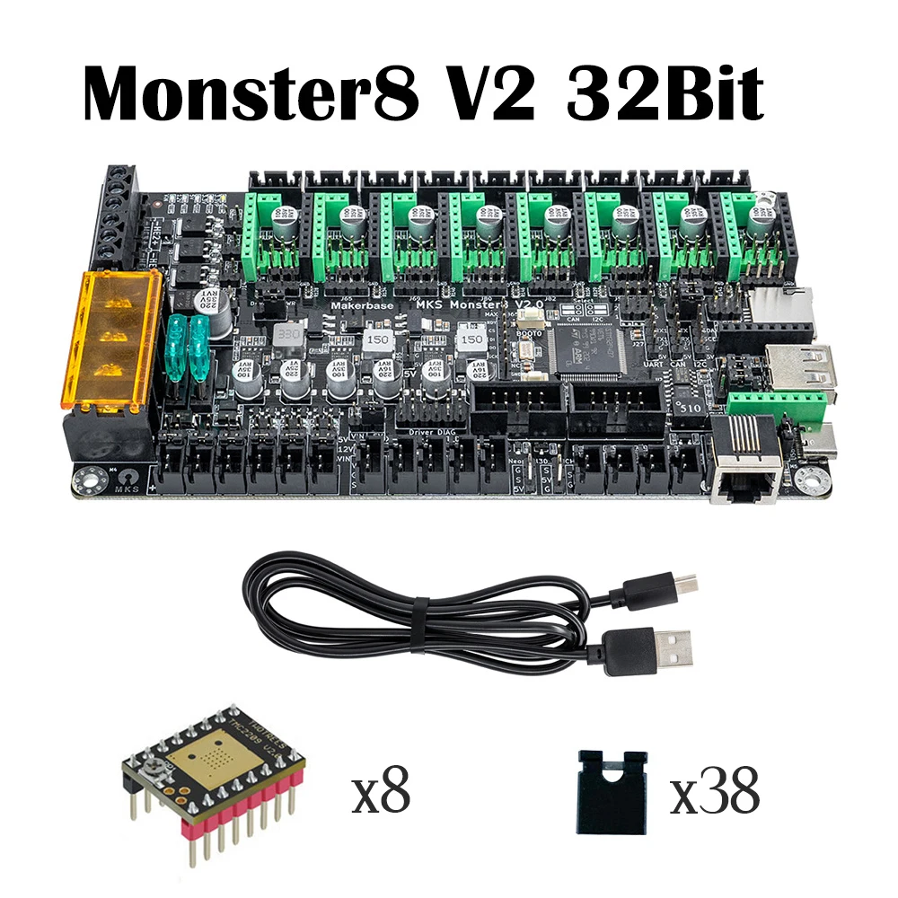 Makerbase-mks Monster8 v2 Cartão de Controle com Tft Touch Screen Tmc2209 para Impressora 3d Voron vs Polvo Aranha 32bit Ts35 - Imagem 3
