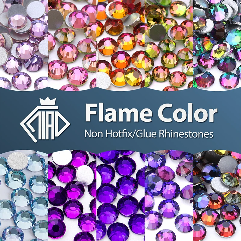 QIAOSS6-SS30VolcanoRhinestonesGlitterNailCrystalsGlassNon-HotfixSilverFlatBackGlassGemsDecorationsDIY-AliExpress15