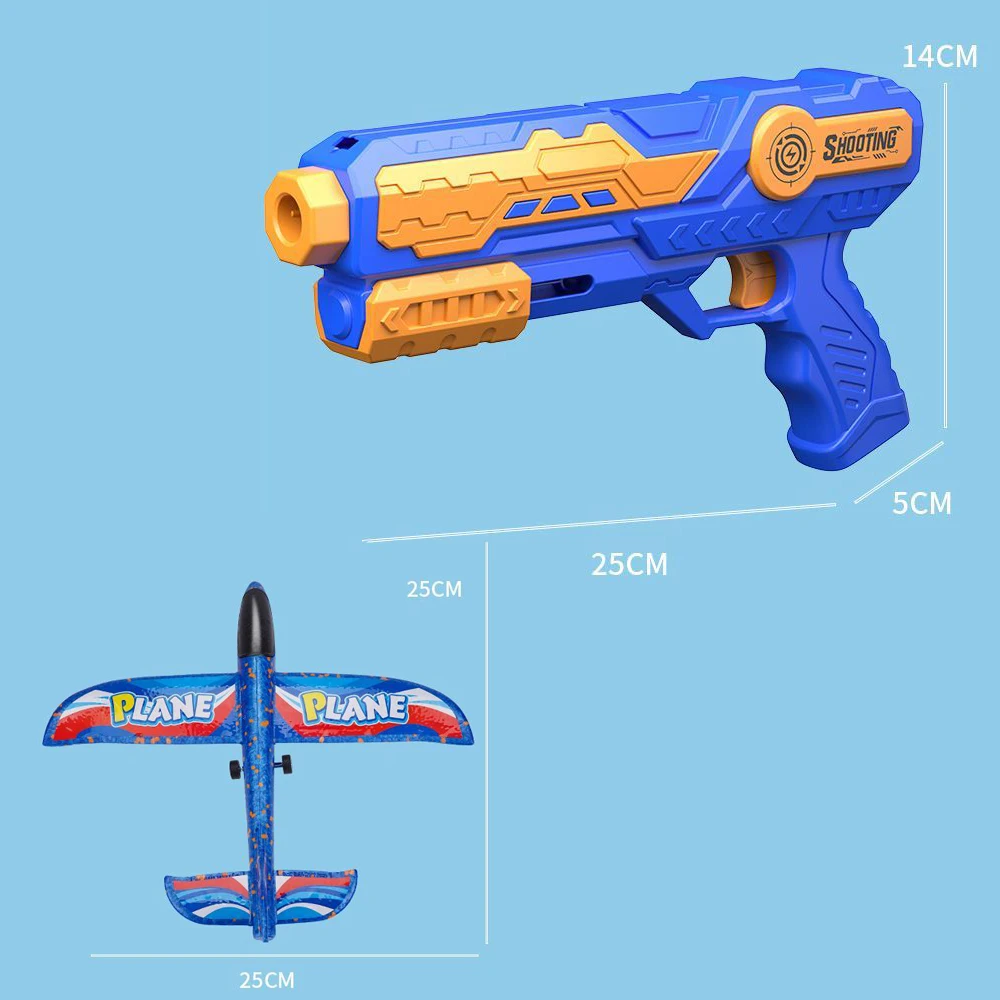 20M Shooting Foam Plane Gun Launcher Catapult Glider Airplane Gun Toy Soft Bullet Ball Gun Kite Fly Toys Children Outdoor Game 6