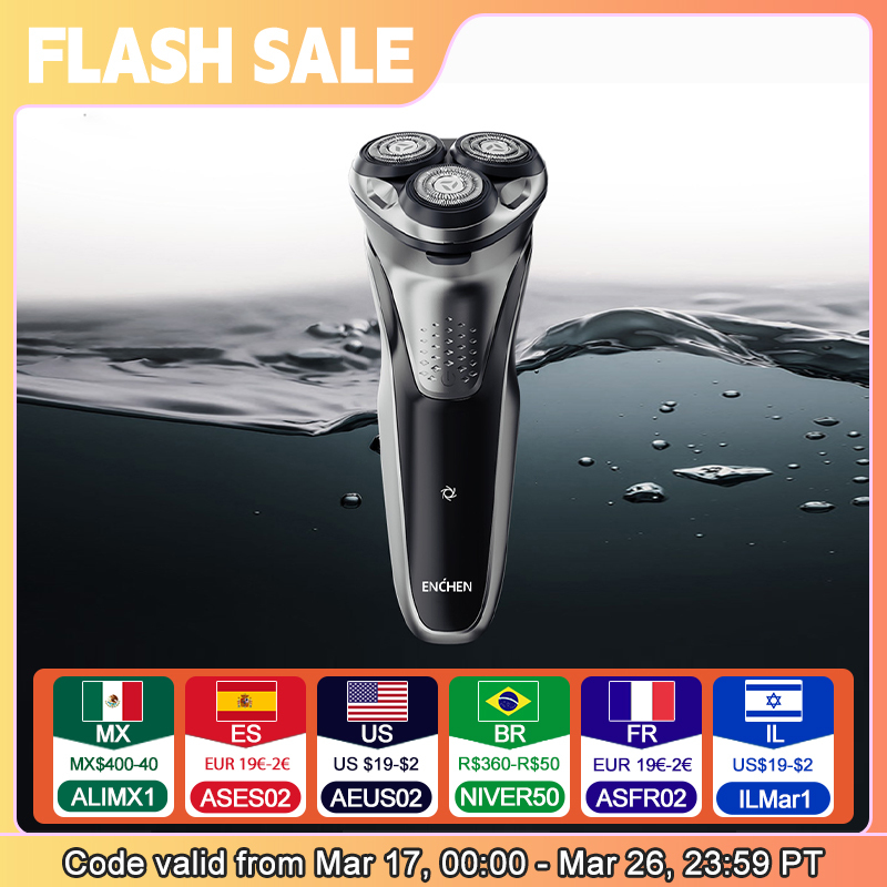 ENCHEN Blackstone plus Electrical Rotary Shaver Full Body Washable IPX7 Waterproof Dry Wet Dual Use Rechargeable Shaving Machine