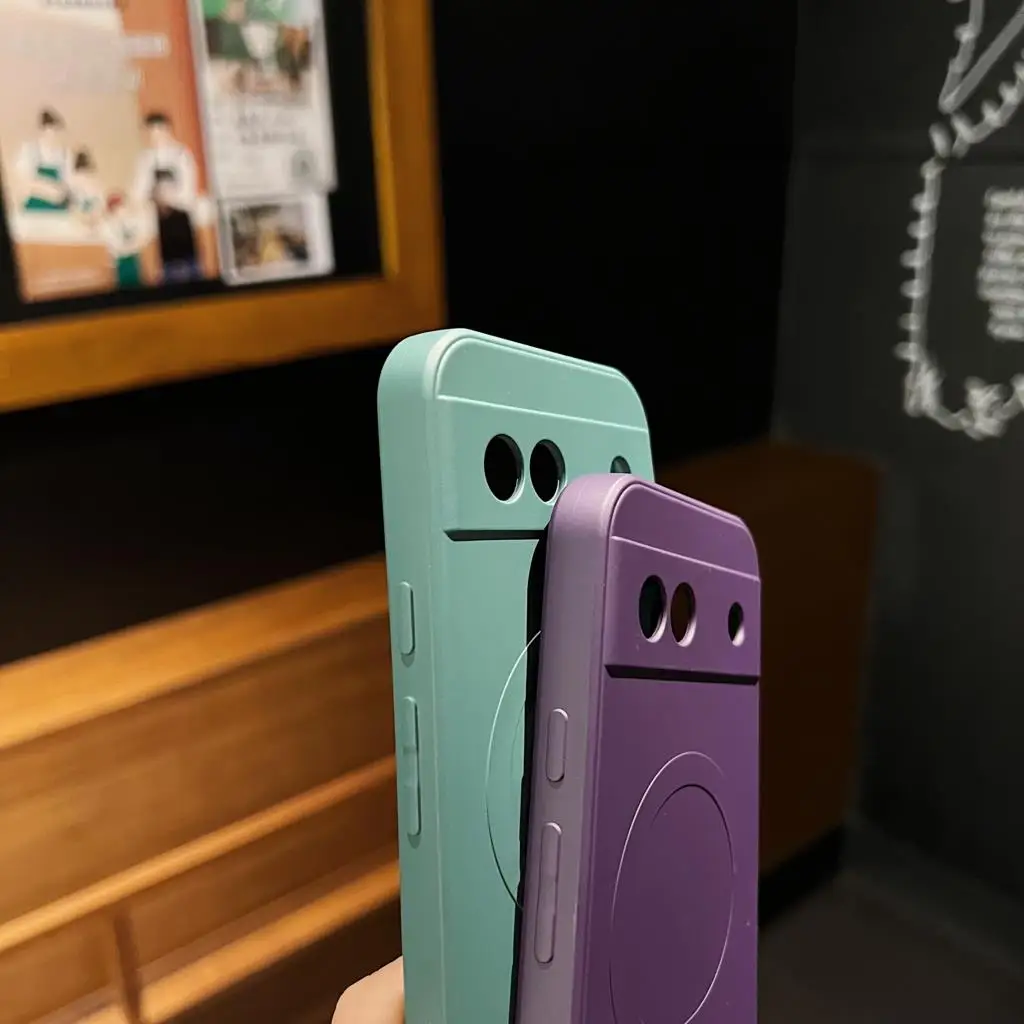 Magnetic Candy Matte Silicone Shockproof Case with Camera Protection
