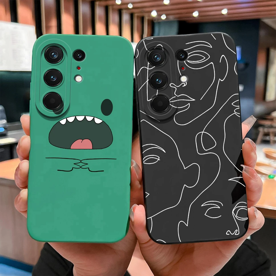 Abstract Line Art Print Liquid Silicone Shockproof Case with Camera Protection