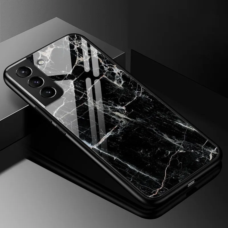 Luxury Tempered Glass Phone Case with Hard Back Bumper and Enhanced Protection