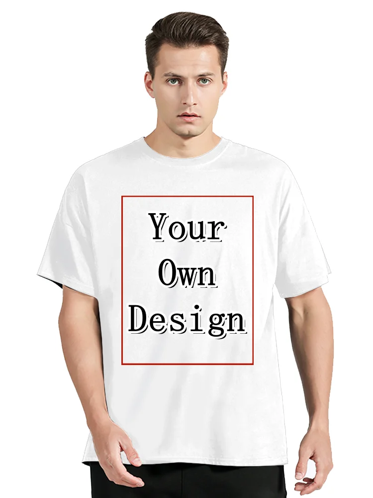 Men's Custom T-shirt With Your Own Logo Text And Photo Printed On The Front And Back Tshirt Costume Graphic Tee Tops