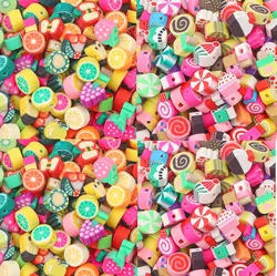 Vibrant Candy Dim Sum Fruit-Shaped Beads Set - 60pcs for Handmade DIY Jewelry Accessories (Random color mixing)