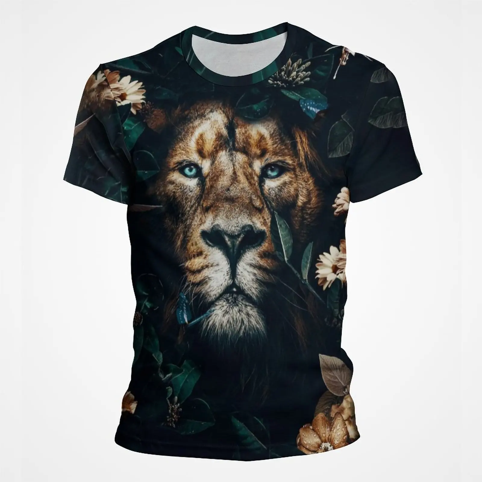 

Bos Mutus Graphic T Shirt For Men New 3D Tiger Lion Printed T-shirt Hip Hop Streetwear Tee Shirt Round Neck Womens Clothing Tops