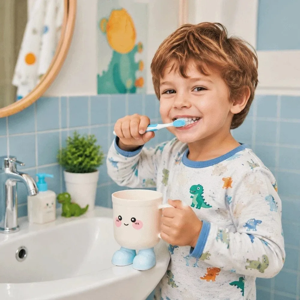 Niedliche Mundspülung für Kinder, kreatives Mundspülbecher-Set aus PP fürs Badezimmer_voghion.com