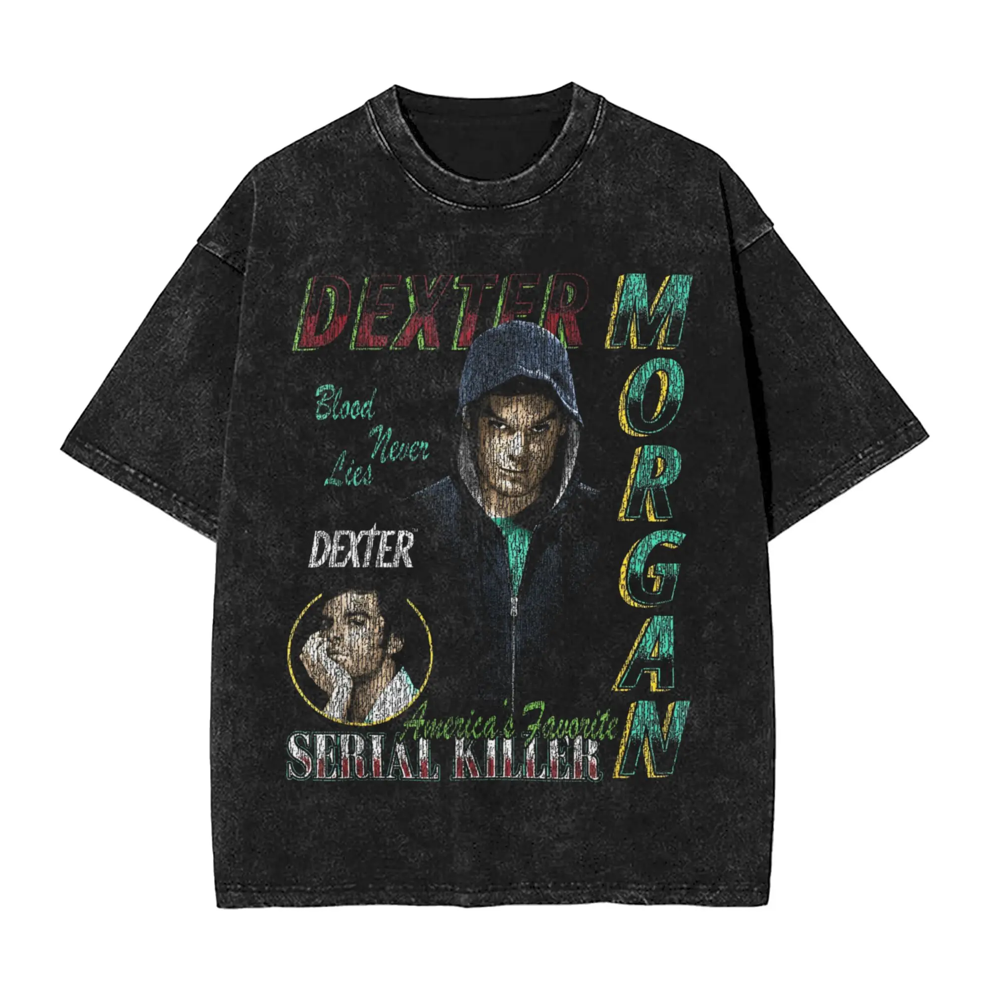 Maglietta Unisex Dexter Blood Never Lies – Cotone Ringspun – Vestibilità Classica – Taglia XXL – Licenza Ufficiale – Prodotto Nel Regno Unito