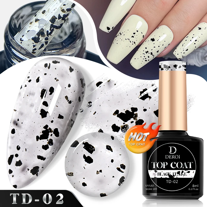 Description Picture 3 of itemCNails Top Coat Flash No Wipe Top Coat Glitter Sliver Leaf Glossy Topcoat Aurora Varnish Soak Off Flake UV Gel Polish Nail Art