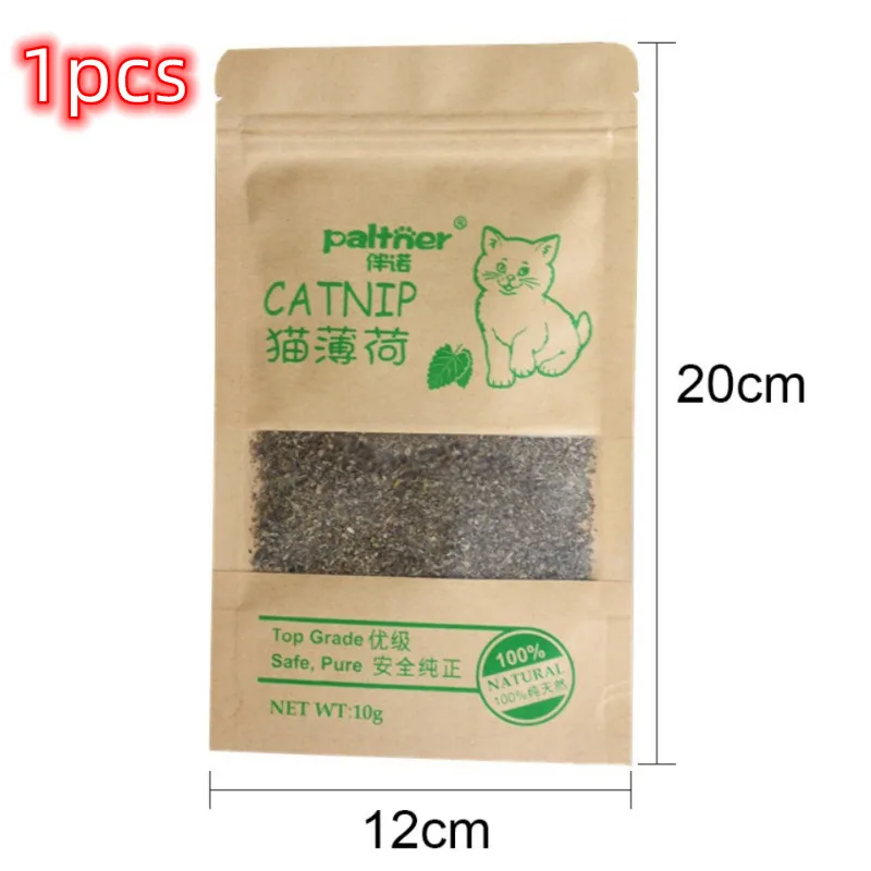 1pcs Natural Premium Catnip Menthol Organic Funny Cat Toys 10g Flavor 100% Cattle Grass Snacks Catnip Pet Supplies Kitten Cat 