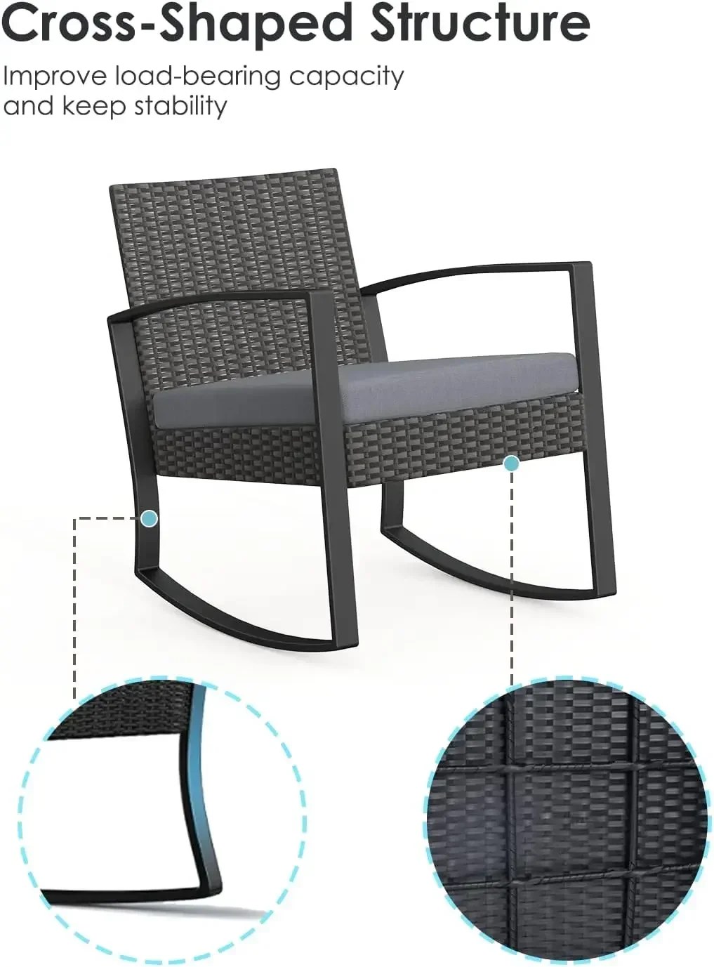 3 Piece Wicker Patio Set 3