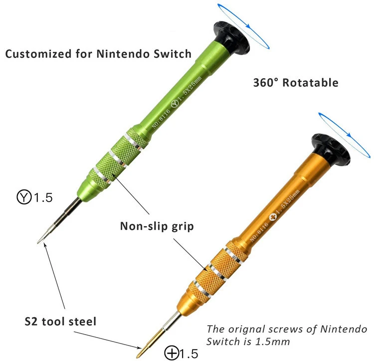 Schraubendreher 1,5 mm PH000 Phillips 1,5 mm Y000 Tri-Point für Nintendo Switch NS Joy-Con Controller Reparatur-Werkzeug-Set – Detail 4