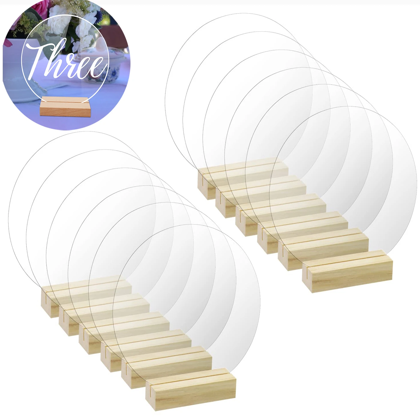 Acrylic table signs with wood holder diy acrylic table numbers perfect
