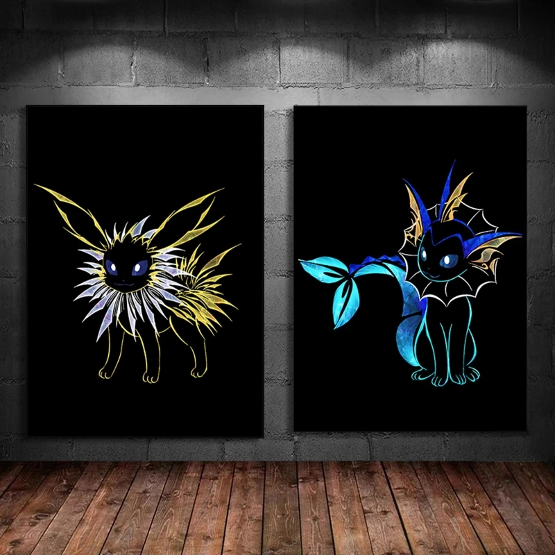 Stampe Su Tela Pokemon Vaporeon Bambini \'S Bedroom Decor Wall Art Home Hanging Classic Modular Painting Picture Regali Di Compleanno